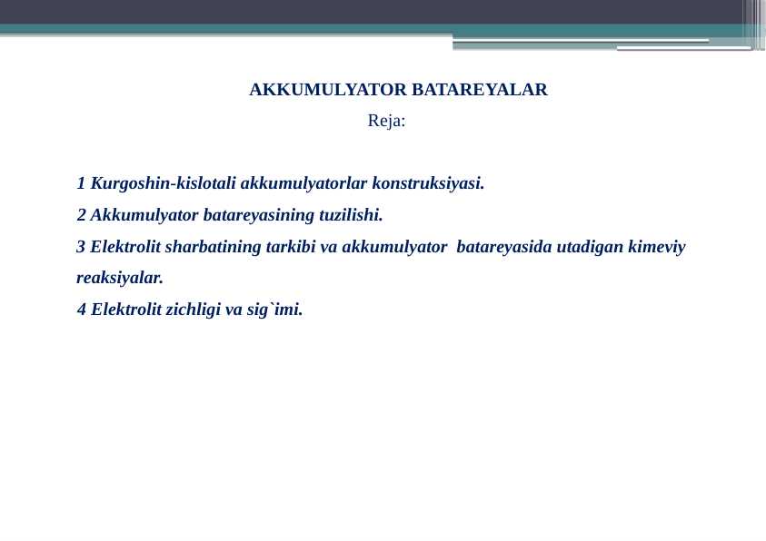Akkumulyator batareyasining