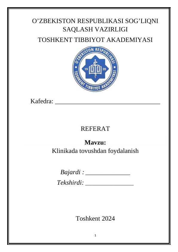 Klinikada tovushdan foydalanish