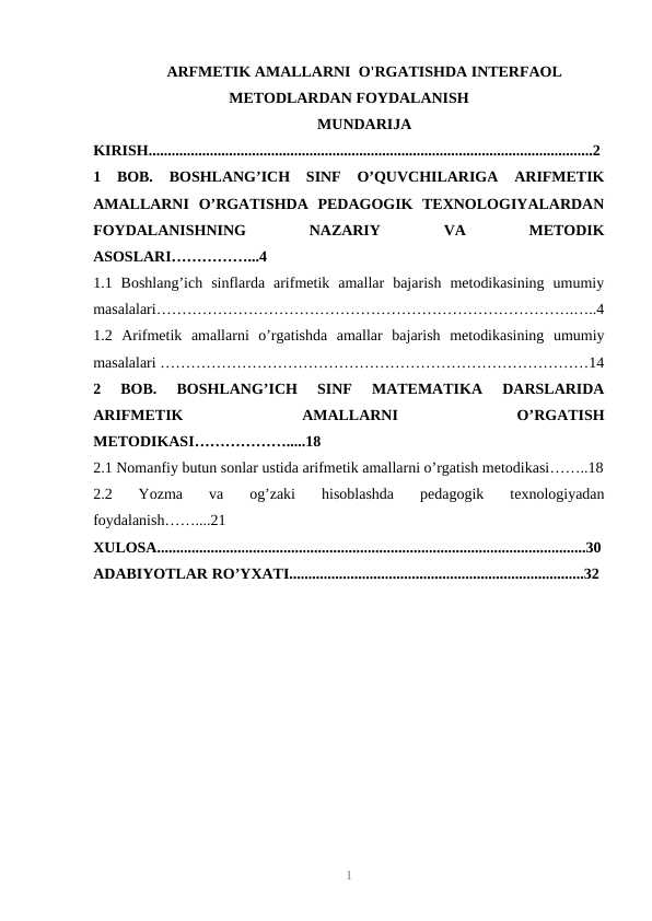 ARFMEUAMALLARNI OʻRGATISHDA INTERFAOL METODLARDAN FOIDALANISH