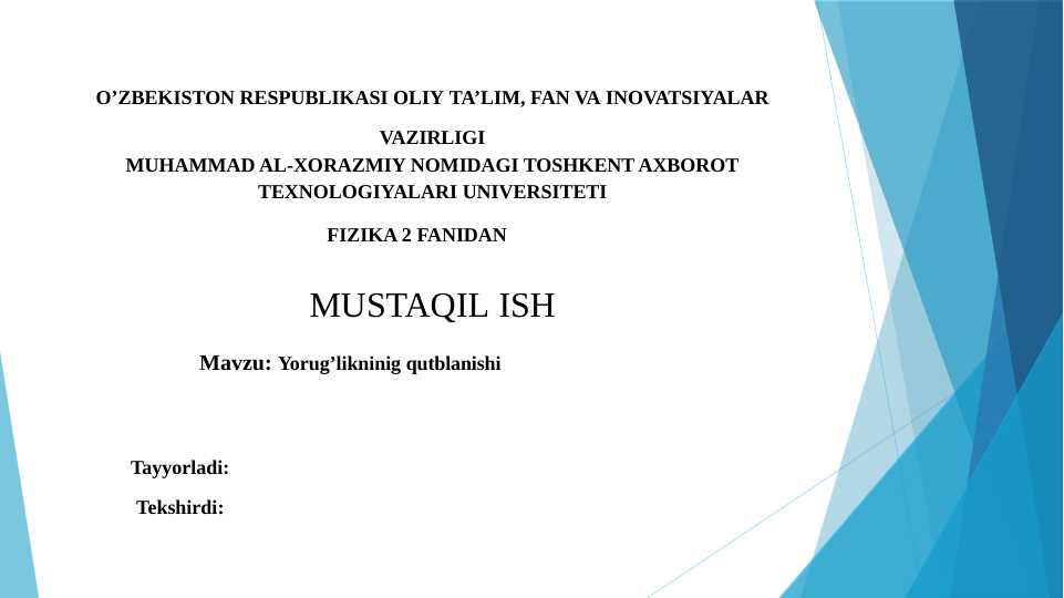 Yorug’likninig qutblanishi