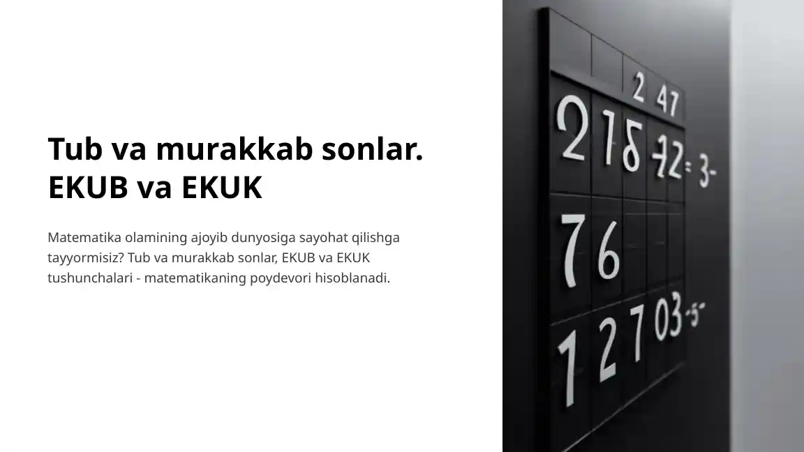 Tub va murakkab sonlar. EKUB va EKUK