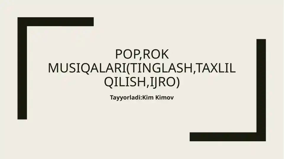 Pop, rok musiqalari