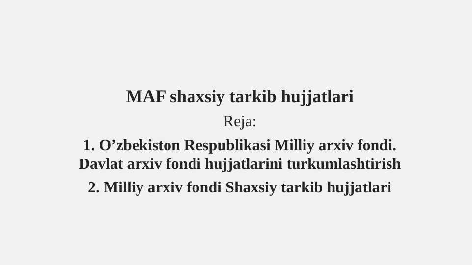 Milliy arxiv fondi shaxsiy tarkib hujjatlari