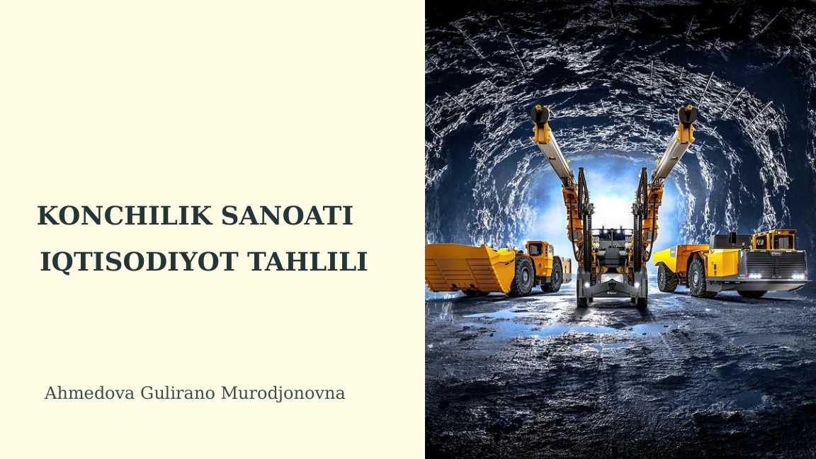 KONCHILIK SANOATI  IQTISODIYOT TAHLILI