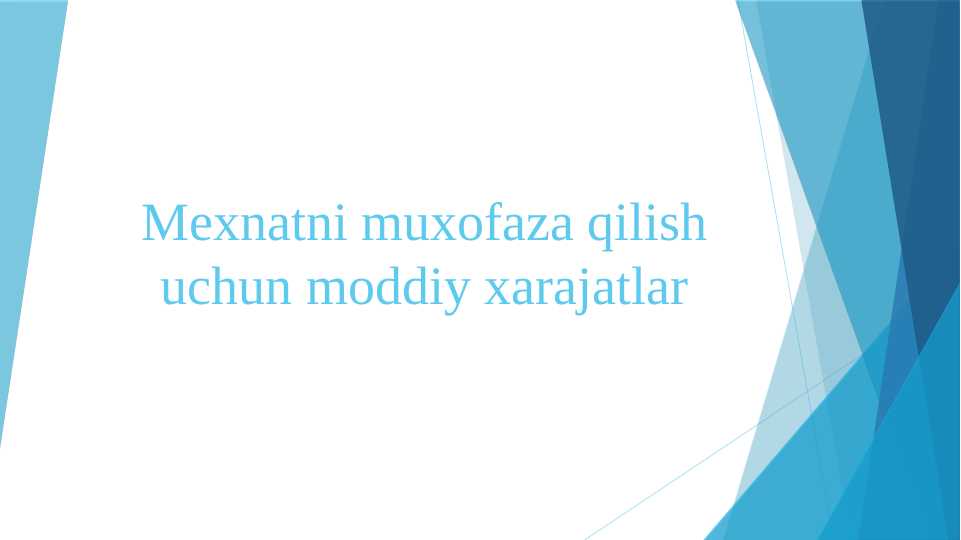 Mexnatni muxofaza qilish uchun moddiy xarajatlar