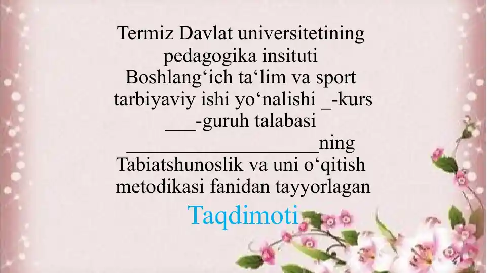 Darslik va o’quv qo’llanmalar bo’yicha fan boblari va mavzularini o’rganish