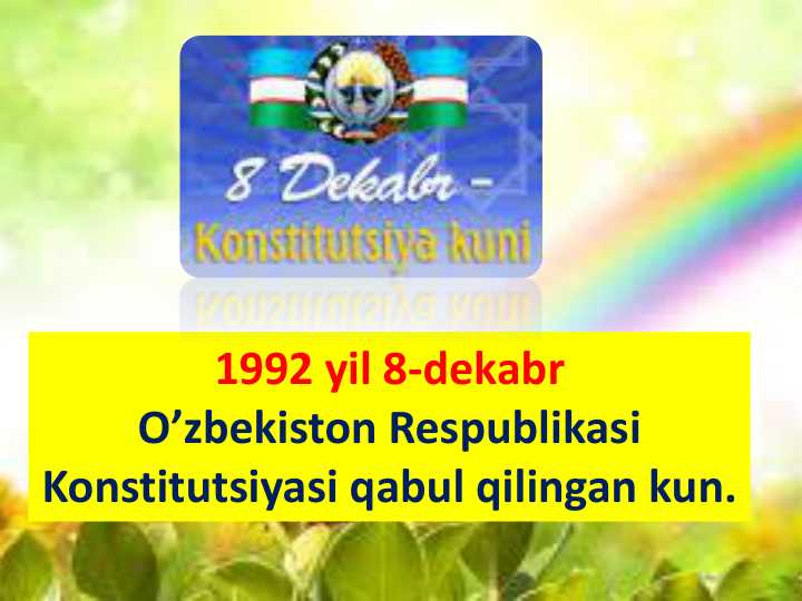 8-dekabr Kostitutsiya kuni bayrami