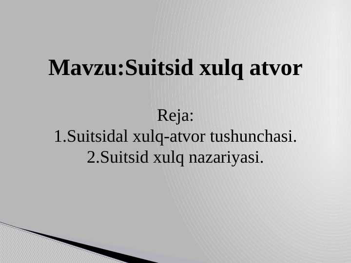 Suitsid xulq-atvor