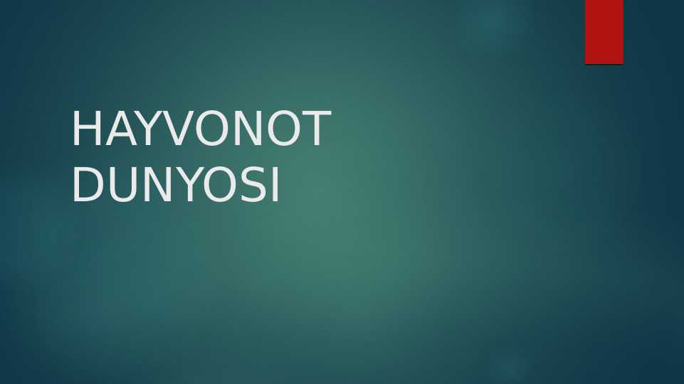 Hayvonot dunyosi