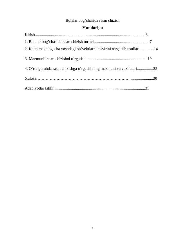 Bolalar bog’chasida rasm chizish