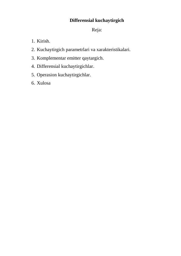 Differensial kuchaytirgich