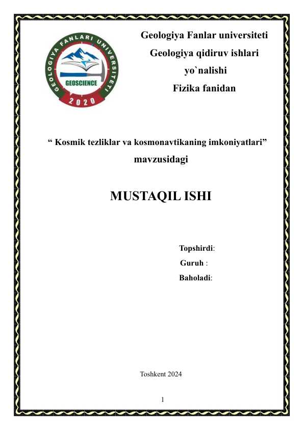 Kosmik tezliklar va kosmonavtikaning imkoniyatlari