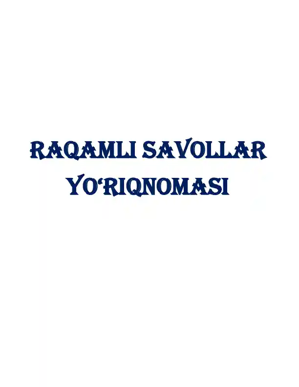 AvtoTest raqamli savollar yo'riqnomasi