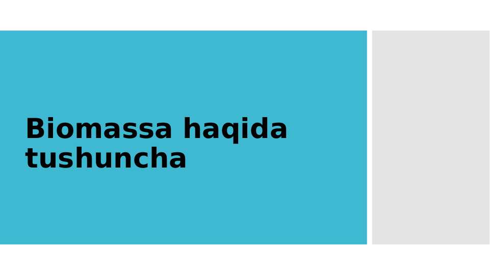 Biomassa haqida tushuncha