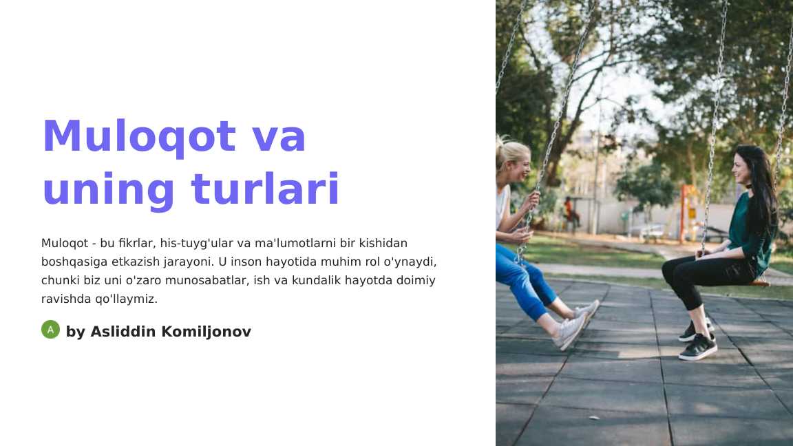 Muloqot va uning turlari