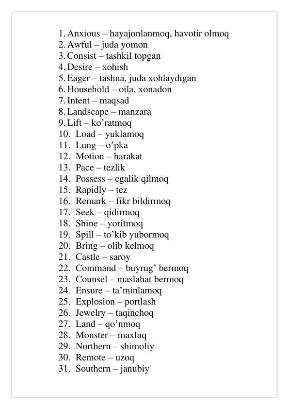 Eng kerakli so'zlar ingliz tilida3