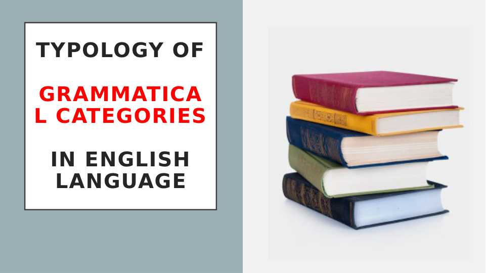 Typology of grammatical categories in English language