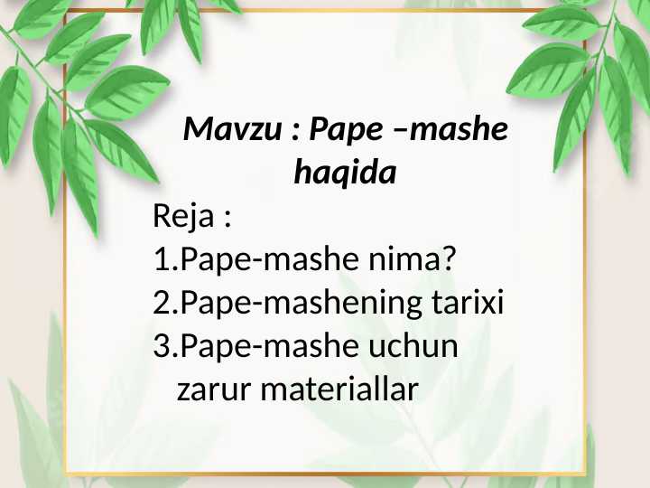 Pape –mashe