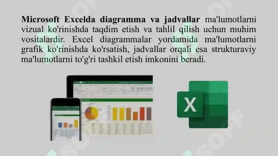 Microsoft Excelda Diagramma va Jadvallar