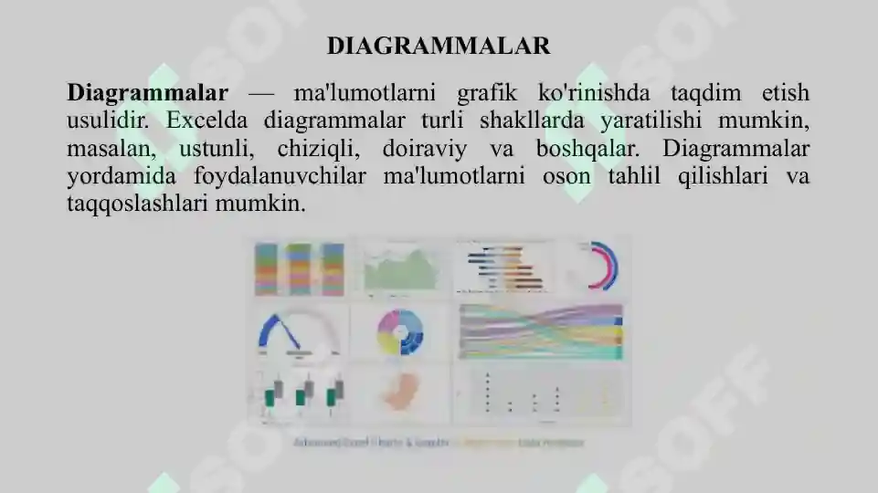 Microsoft Excelda Diagramma va Jadvallar
