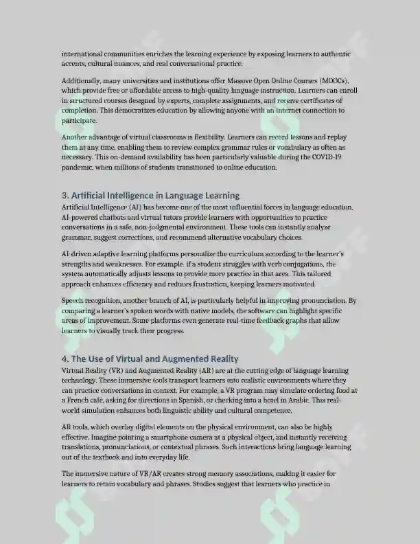 Impact of technology on language learning