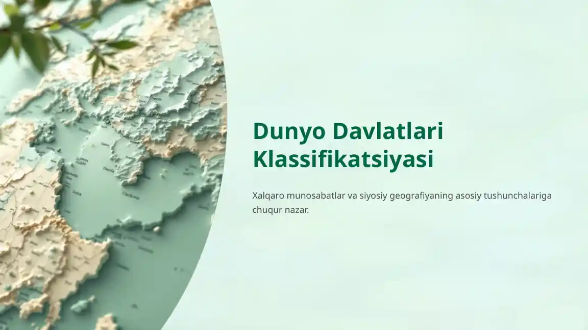 Dunyo Davlatlari Klassifikatsiyasi