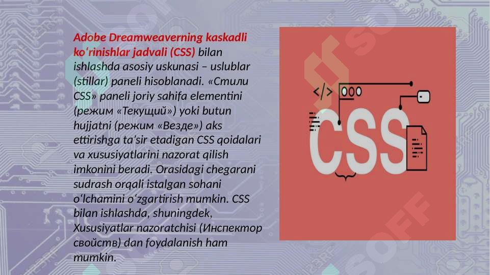 WEB SAHIFALARGA DIZAYN BERISH TEXNOLOGIYASI. CSS ASOSIY TUSHUNCHALARI ...