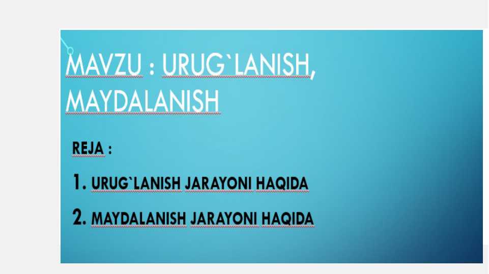 urug`lanish madalanish