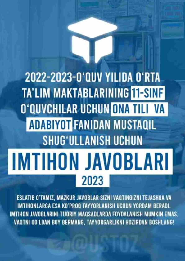 11 sinf ona tili javoblari tōliq tōplam