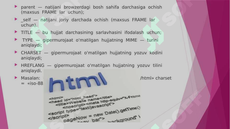 HTML gipermatni haqida ma’lumot