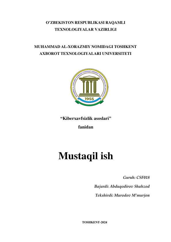 ENIGMA SHIFRLASH MASHINASI VA UNING BARDOSHLILIGI