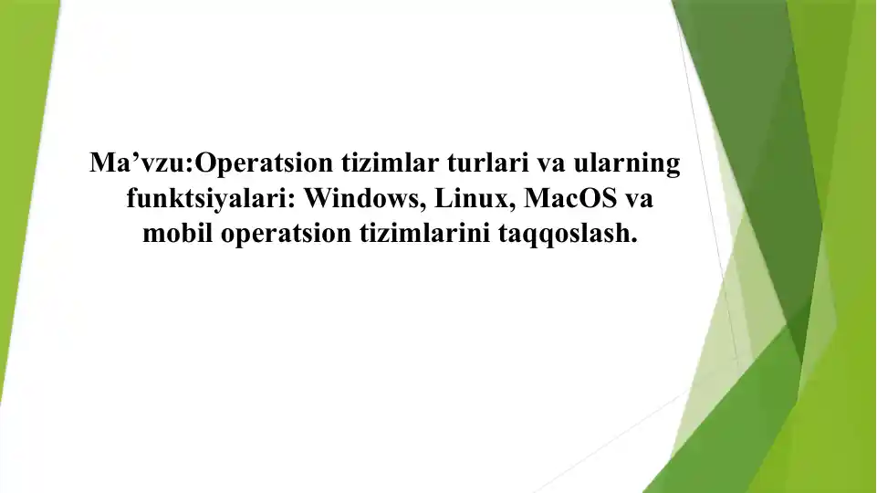 Operatsion tizimlar