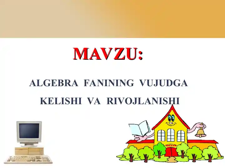 Algebra fanining vujudga kelishi