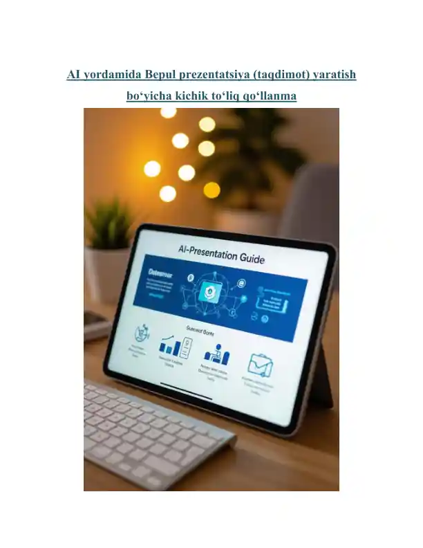 AI yordamida Bepul prezentatsiya (taqdimot) yaratish bo‘yicha kichik to‘liq qo‘llanma