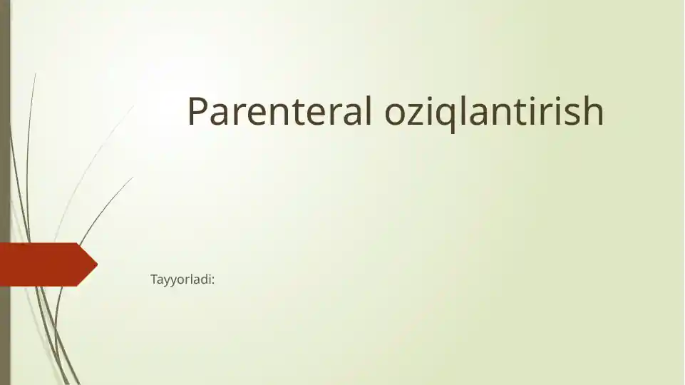 Parenteral oziqlantirish