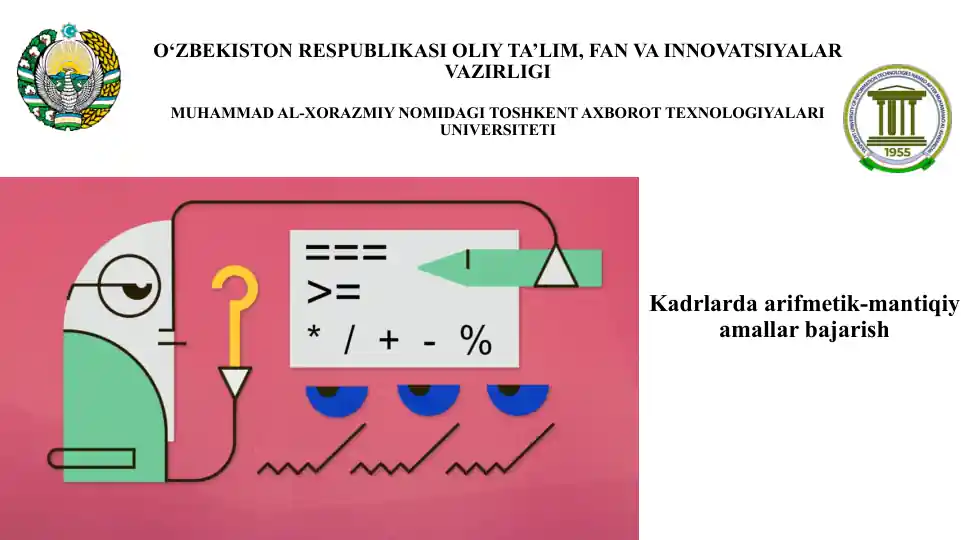 Kadrlarda arifmetik-mantiqiy amallar bajarish