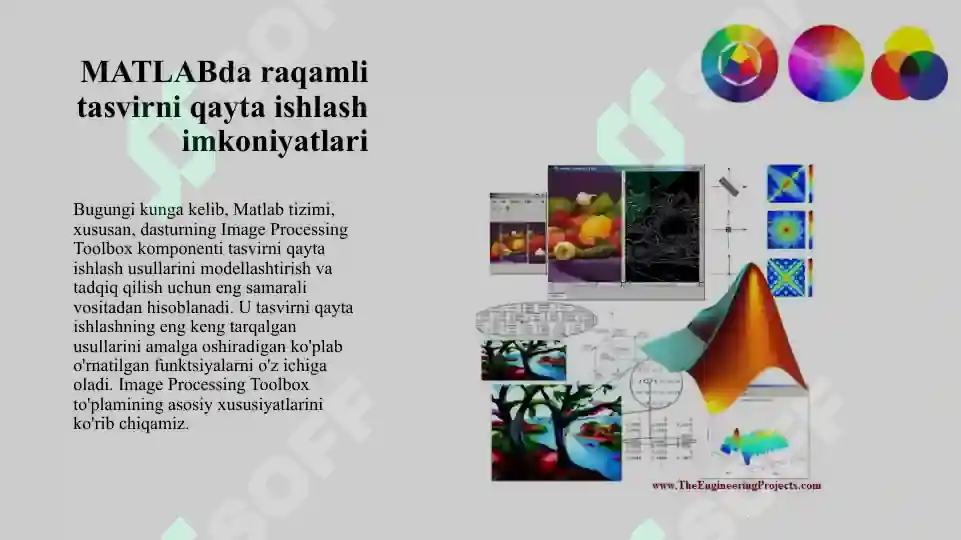 Image Processing Toolbox komponenti tasvirni qayta ishlash MATLAB
