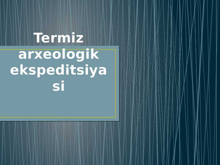 Termiz arxeologik ekspeditsiyasi