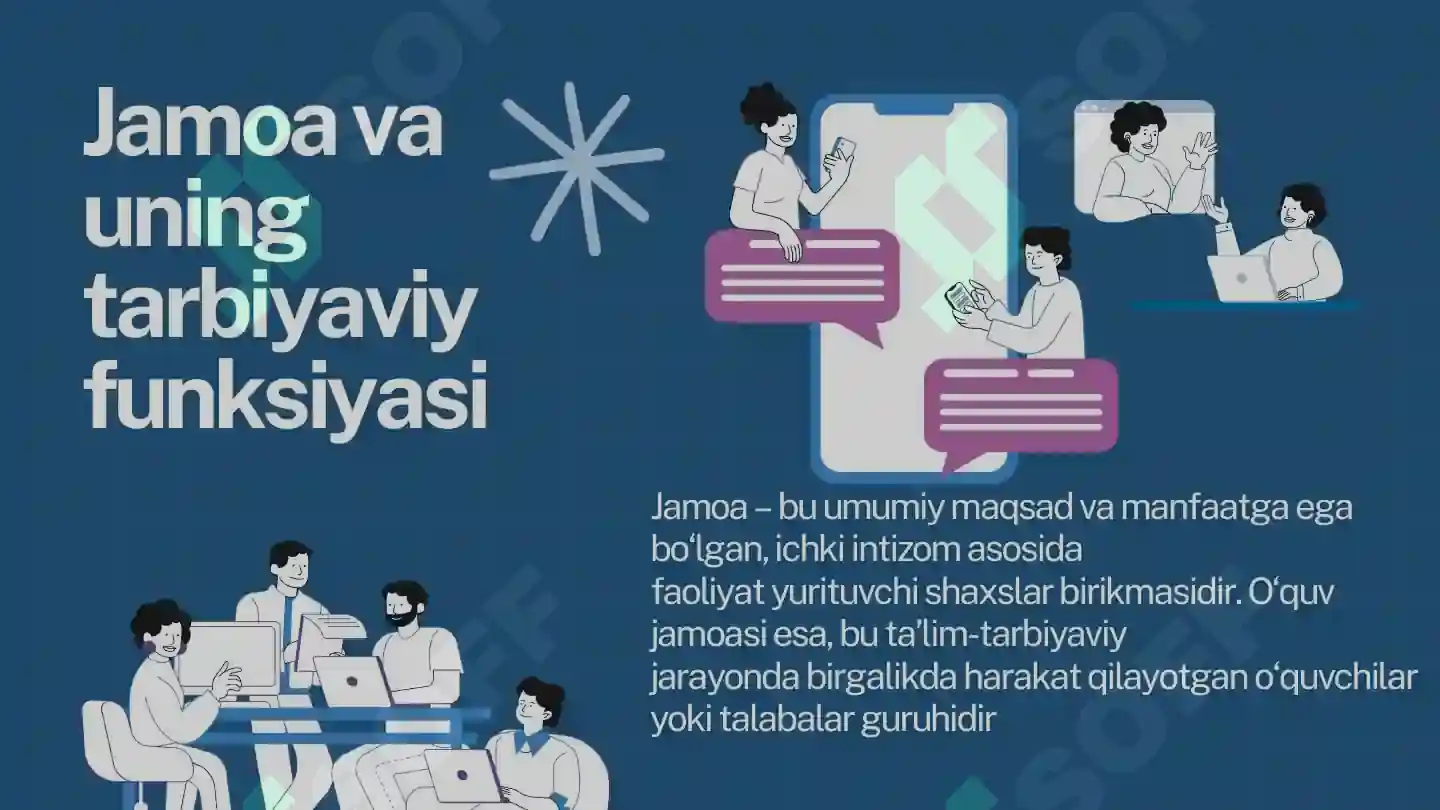 Jamoa va uning tarbiyaviy funksiyasi.Guruh rahbarining tarbiyaviy ...