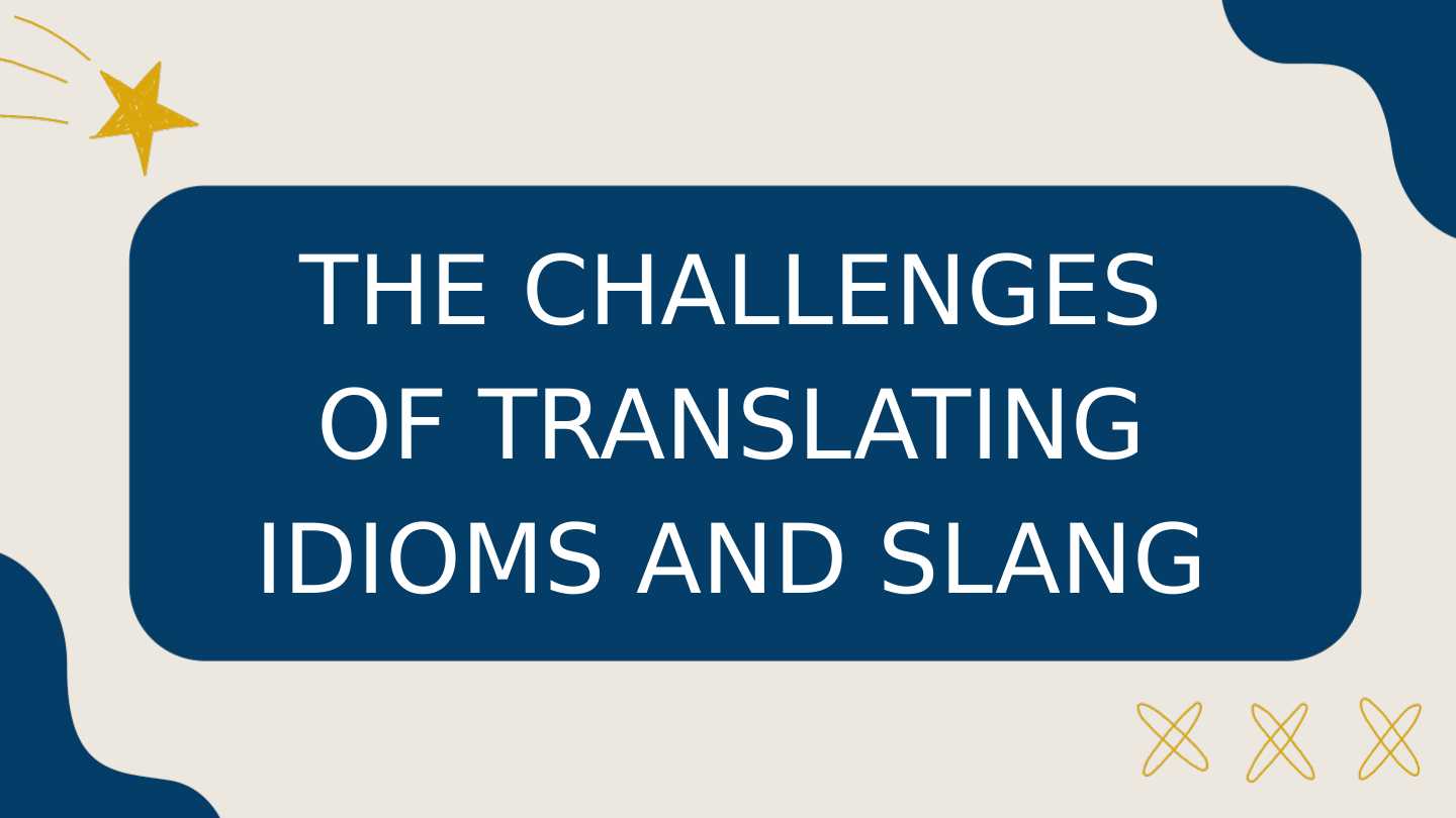 Challenges of translating idioms and slangs
