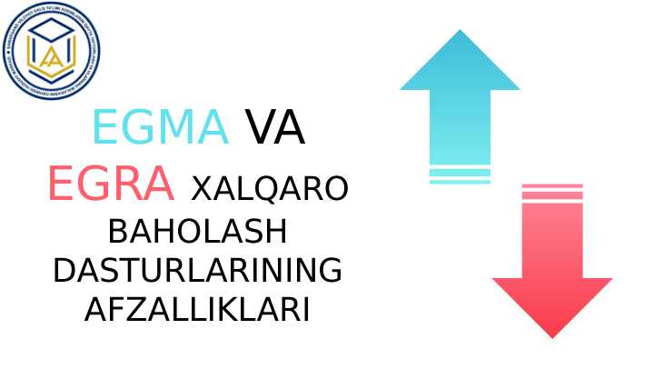 EGMA VA EGRA XALQARO BAHOLASH DASTURINING AFZALLIKLARI