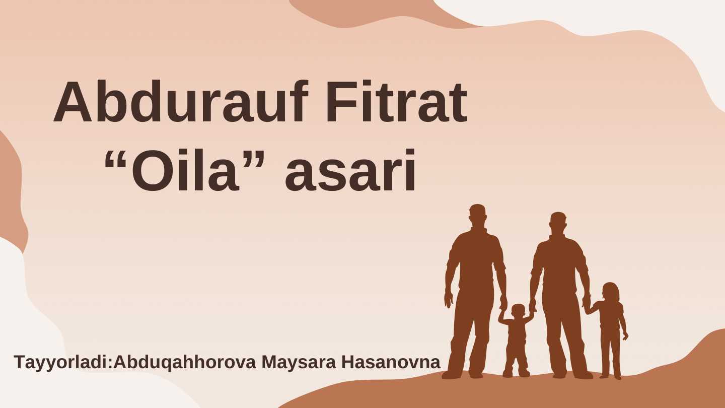 Oila asari Abdurauf Fitrat