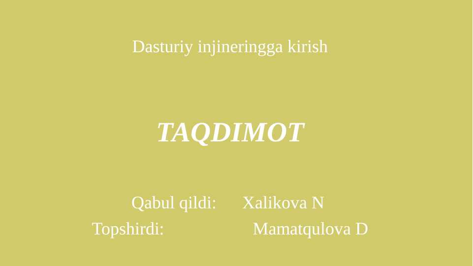 Dasturiy ta'minot ishlab chiqish uchun talablarni shakllantirish va ularni tahlili