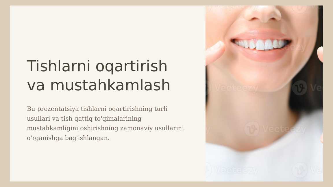 Tishlarni oqartirish  usullari.Tish qattiq  to‘qimalarining  rezistentligini  oshirish usullari.