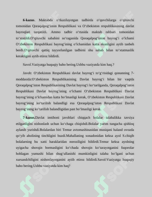 kazuslar to‘plami huquq