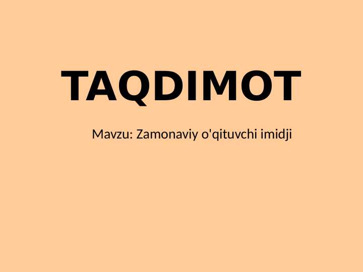 Zamonaviy o'qituvchi imidji