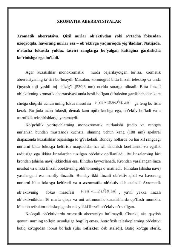 XROMATIK ABERRATSIYALAR