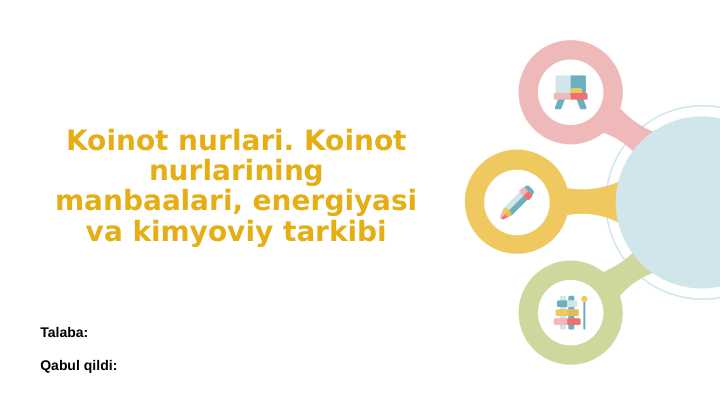 Koinot nurlari. Koinot nurlarining manbaalari, energiyasi va kimyoviy tarkibi