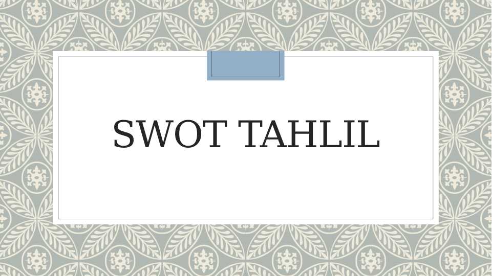SWOT tahlili