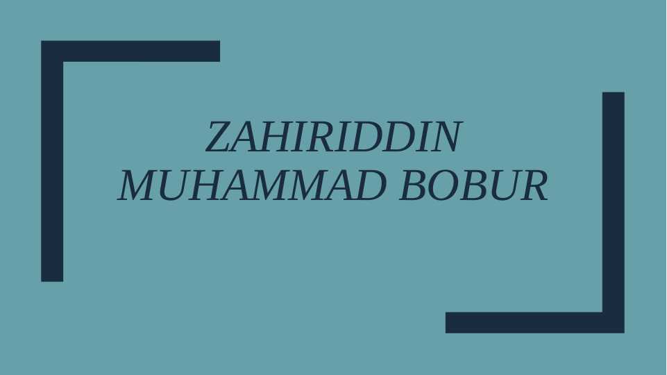Zahiriddin Muhammad Bobur